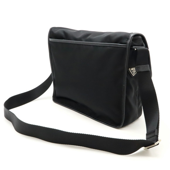 Prada Messenger Bag Nylon Nero Leather Black Shoulder - Picture 1 of 9